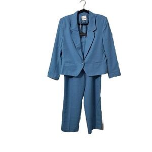 Vtg Women's western suit cowgirl blazer pants officecore 70s teal 2 pc set sz 14